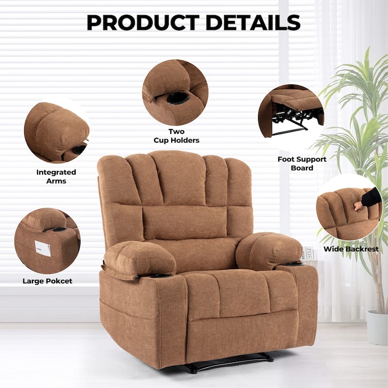 Massage Recliner Chair Sofa with Heating Vibration for living room apartment bedroom and compact room