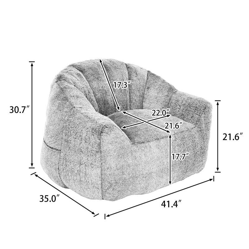 41.40" Bean Bag Sofa Comfort Chair with Armrests