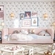 preview thumbnail 63 of 124, Bonwell Upholstered Teddy Fleece Montessori Floor Bed with Half-Enclosed & Curved Guardrails for Kids by GDFStudio