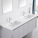 preview thumbnail 8 of 17, Ove Decors Lelio III 60 in. Double Sink Vanity in Grey Brushed Nickel