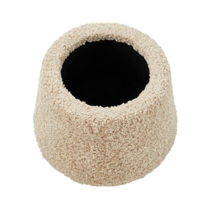 Mushroom Storage Ottoman – Sherpa Footrest with Hidden Storage, Decorative Accent Stool for Living Room or Bedroom