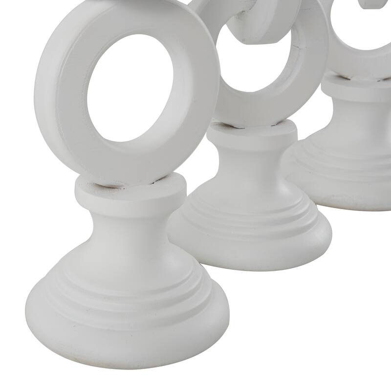 White or Black Wooden Chain Link Candle Holder (Set of 3)