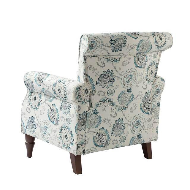 HULALA HOME Nailhead Trim Traditional Accent Armchair with Rolled Arms
