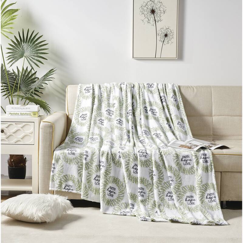 Faith Hope Love Size Microplush Blanket
