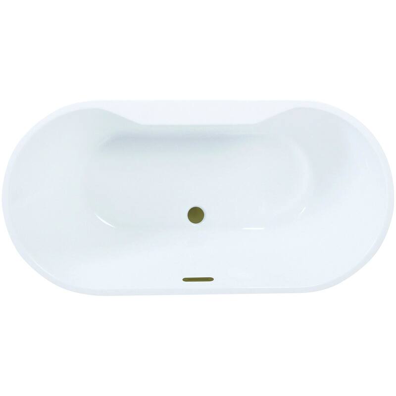 Kingston Brass VTDE633023C42 Aqua Eden 63" Free Standing Acrylic - White / Antique Brass