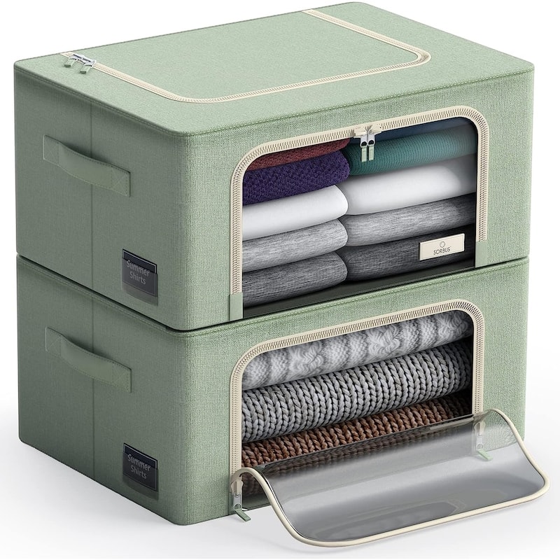 Storage Box With Window Small - 2 Pack - Green