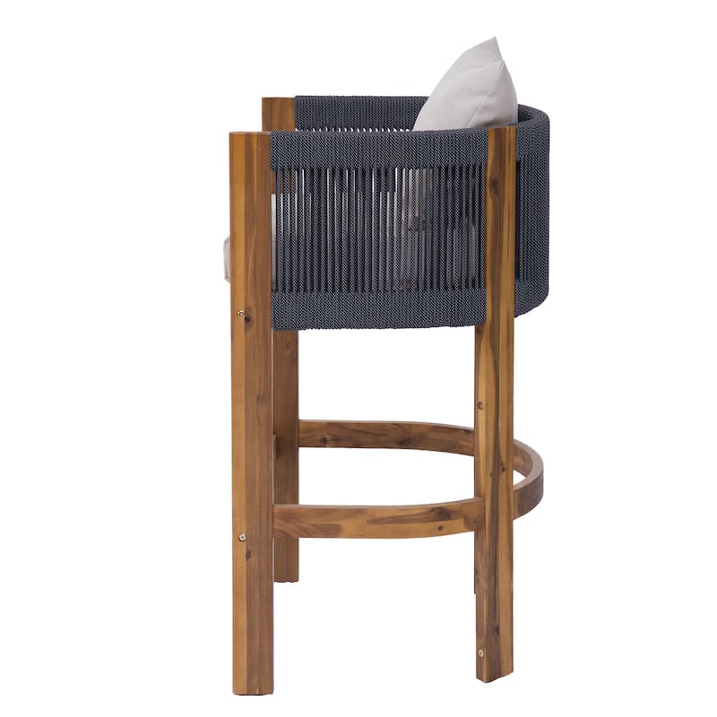 Christopher Knight Home - Martinez Outdoor Acacia Wood Barstools (Set of 2)