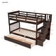 preview thumbnail 38 of 42, Multi-Functional Twin Over Twin Bunk Bed with 3 Drawers, Storage Stairs, Armrest and Full-Length Guardrails for Kids