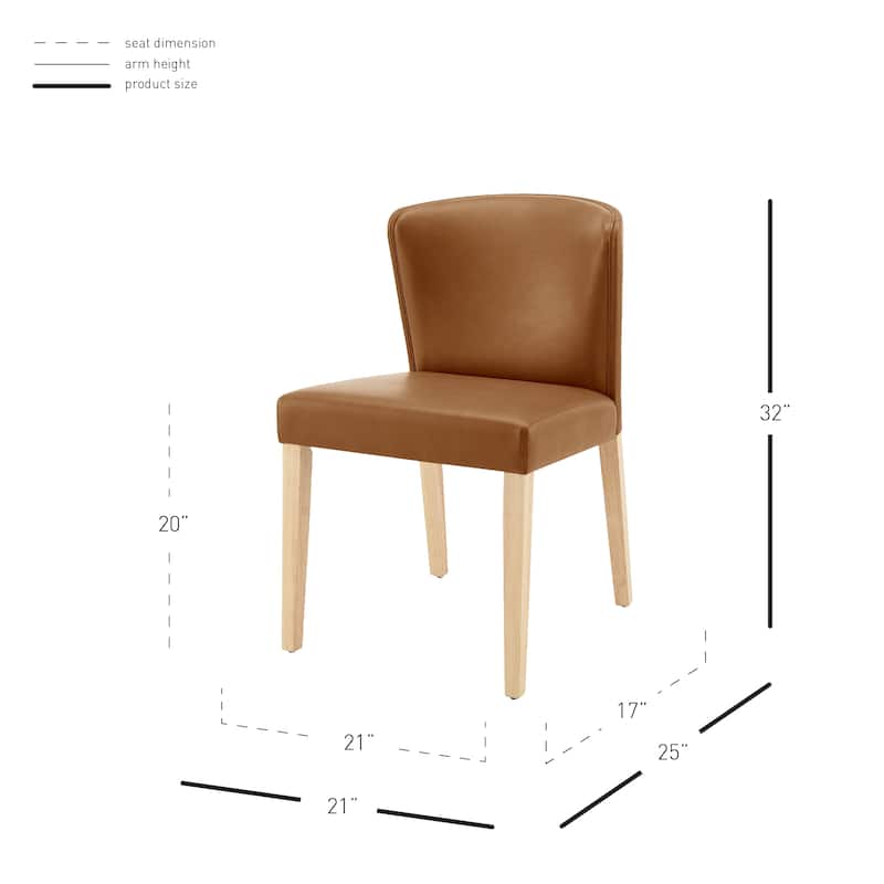 NPD Furniture Albie Faux Leather Dining Side Chair (Set of 2)