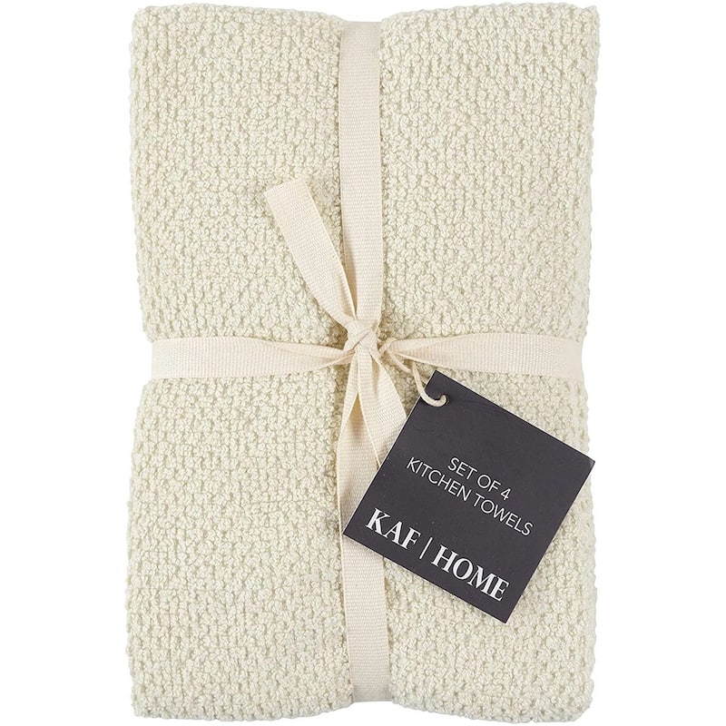 KAF Home Set of 4 Deluxe Popcorn Terry Kitchen Towels