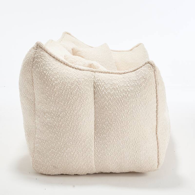 73.2" Chenille Oversized Beanbag Sofa Chair with High-Resilience Foam, Armrests and Handles