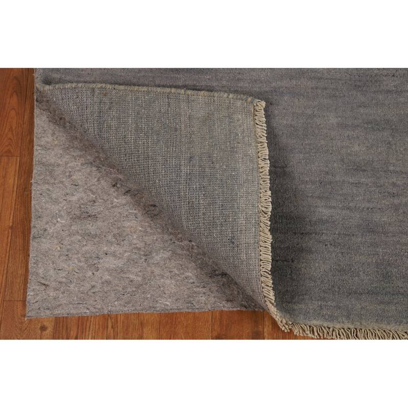 Gray Gabbeh Modern Runner Rug Hand-Knotted Wool Carpet - 2'9"x 9'9"