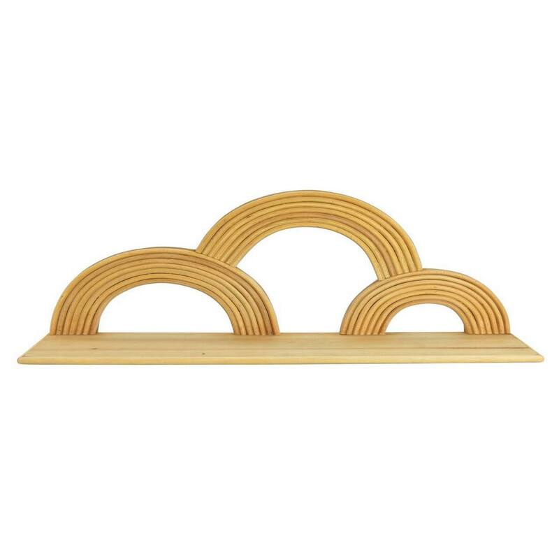 Dadi 27 Inch Wall Decoration Shelf, 3 Layered Semi Circle Design, Brown