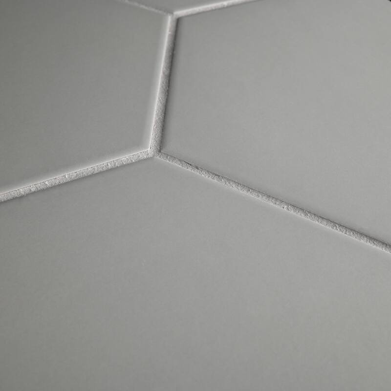 Merola Tile Textile Basic Hex Silver 8-5/8" x 9-7/8" Porcelain Floor and Wall Tile