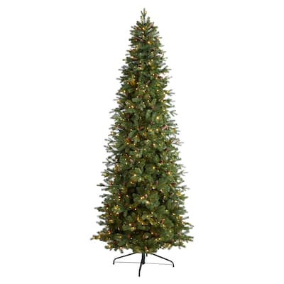 10' Fraser Fir Artificial Christmas Tree with 780 Multicolor LED Lights and 2327 Bendable Branches