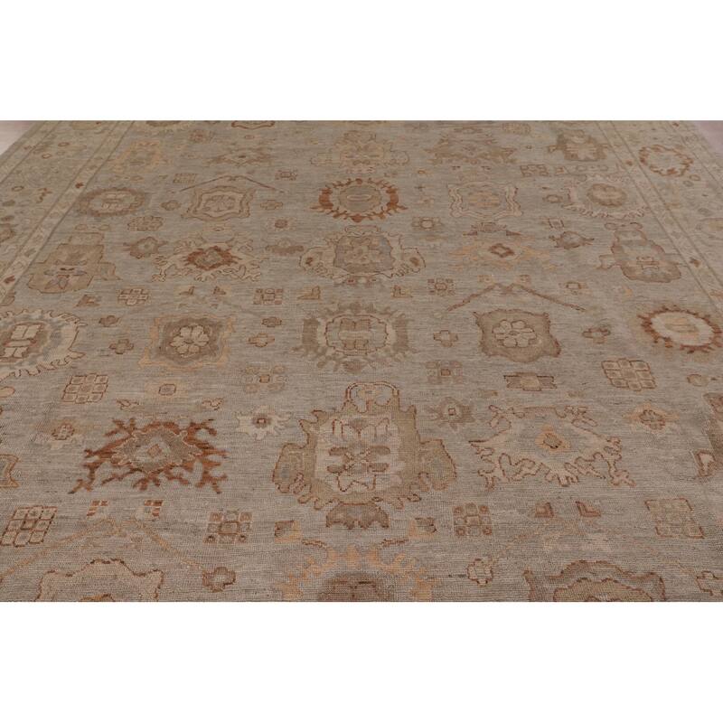 Vegetable Dye Oushak Large Area Rug Handmade Wool Carpet - 10'1" x 13'9"