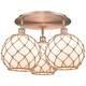 Option Antique Copper / White Glass with Brown Rope