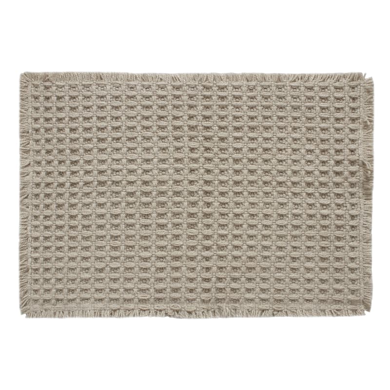Belgian Waffle Recycled Polyester Eco-Friendly Bath Rug - Taupe - 17x24