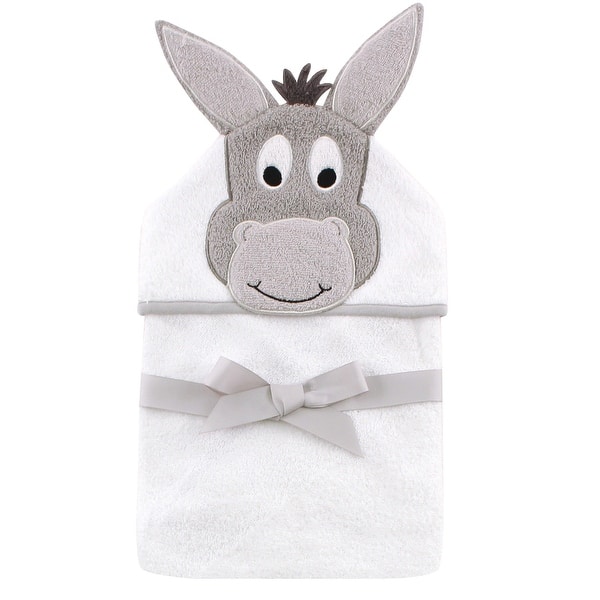 slide 1 of 1, Hudson Baby Infant Cotton Animal Face Hooded Towel, Happy Donkey, One Size - Happy Donkey - One Size One Size - Happy Donkey