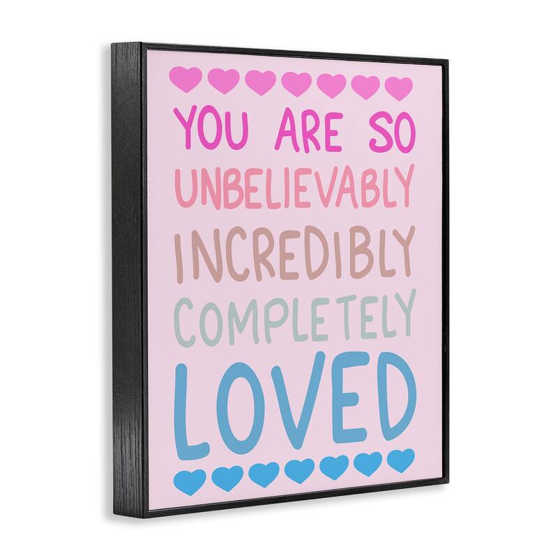 Stupell Incredibly Loved with Hearts Framed Giclee Art Design By Sweet Melody Designs
