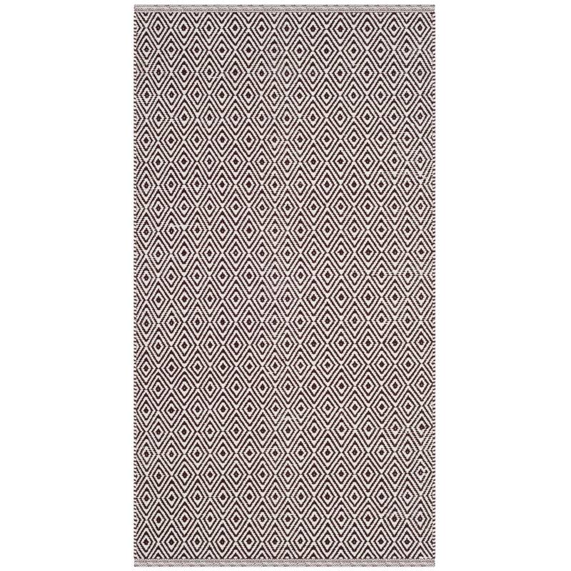 SAFAVIEH, Handmade Flatweave Montauk Brice Casual Cotton Rug - 2'6" x 4' - Ivory/Chocolate