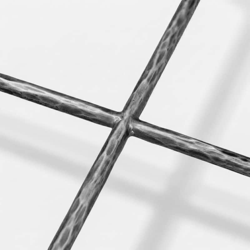 247 Shop At Home Lalia Modern Textured Metal X-Brace End Table