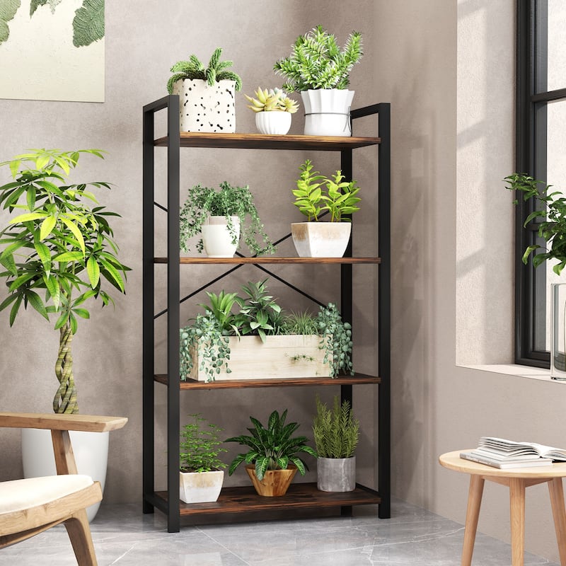 Gymax 2PCS 47'' Floor Bookcase w/ Shelves Heavy Duty Metal Frame &