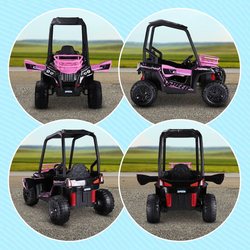 12V Kids UTV Ride-On Car with Remote Control, Music, Lights, Suspension System, and USB/MP3 Support for Boys & Girls