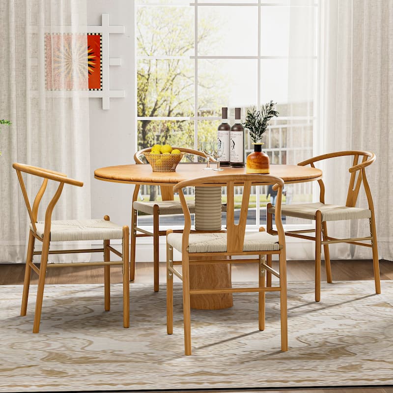 Set of 2 Handwoven Boho Dining Chairs