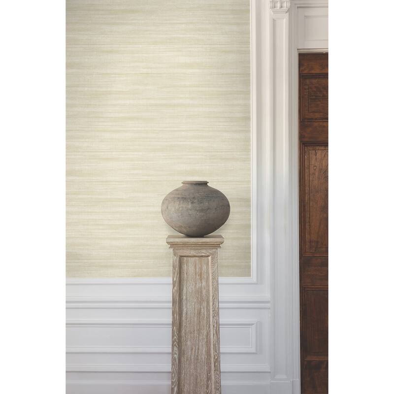 Ronald Redding Brushed Linen Ivory Wallpaper
