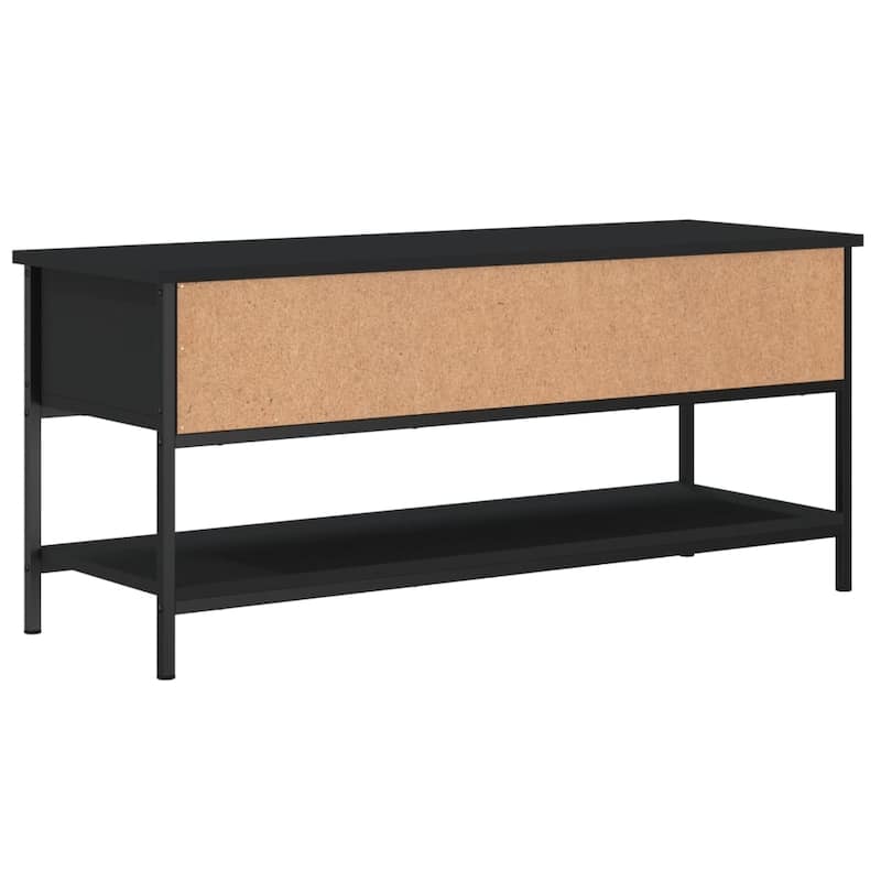 vidaXL TV Cabinet Black Engineered wood, Iron 39.4 x 13.8 x 17.7 in - 13.8 x 39.4 x 17.7 in