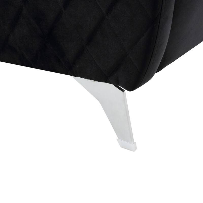 55" Gray Velvet Modern Chic Loveseat Couch