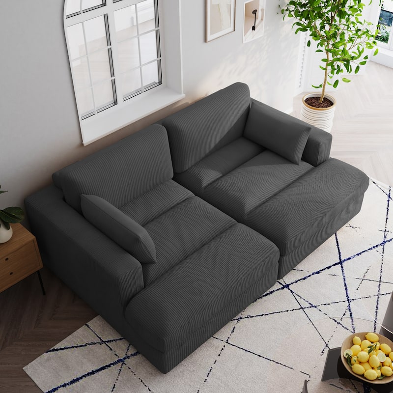 Navaeh Corduroy Modular Sectional Sofa Large Couch Sleeper Chaise