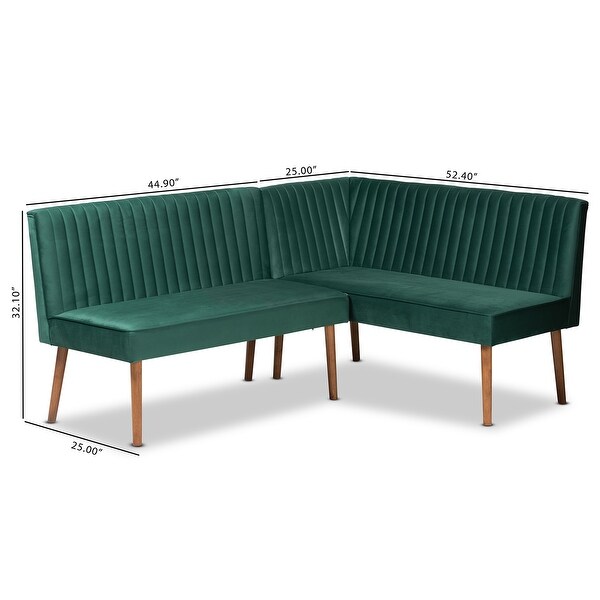 Alvis Mid-Century Velvet Dining Nook Banquette Set(2PC) - On Sale