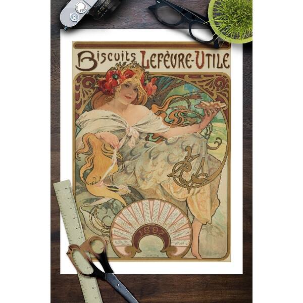 Biscuits Lefevre Utile Vintage Poster Artist Alphonse Mucha France C 16 Art Print Multiple Sizes Available Overstock