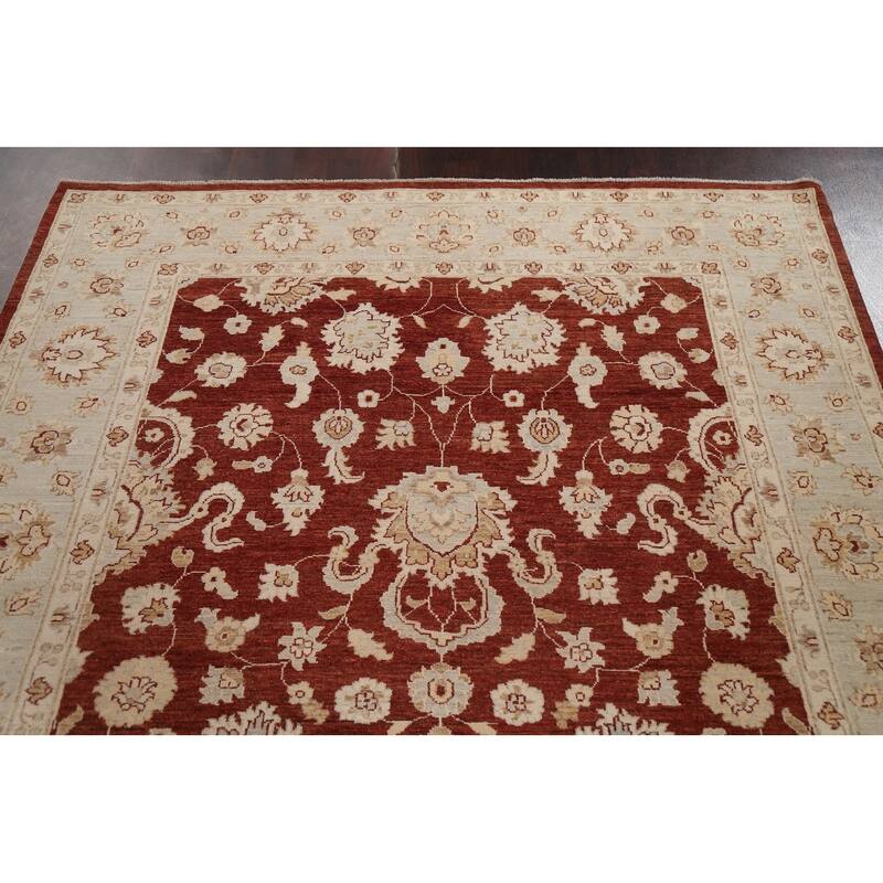 Vegetable Dye Floral Chobi Peshawar Oriental Wool Area Rug Handmade - 6'1" x 9'4"