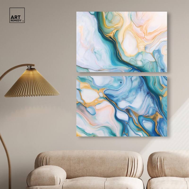 Visions Pastel I Canvas Set of 2 by Art Remedy, Gallery Wrapped