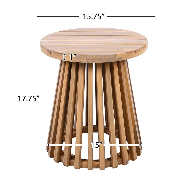 3 Pieces Patio Set Outdoor Acacia Wood Furniture Sets-Modern Club Chair Conversation Sets with Side Table