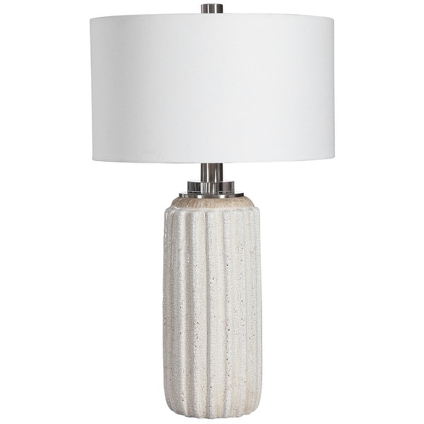 slide 2 of 7, Uttermost Azariah White Crackle Table Lamp
