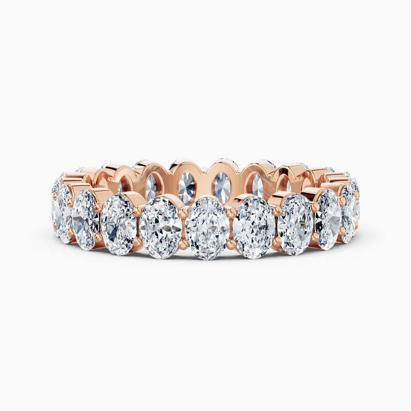 Auriya 14k Gold Oval North-South Lab Grown Diamond Eternity Band 2.40 - 10.50 ct. tw. (F-G, VS) - 3.15 ct. wt. - 7.5 - Rose