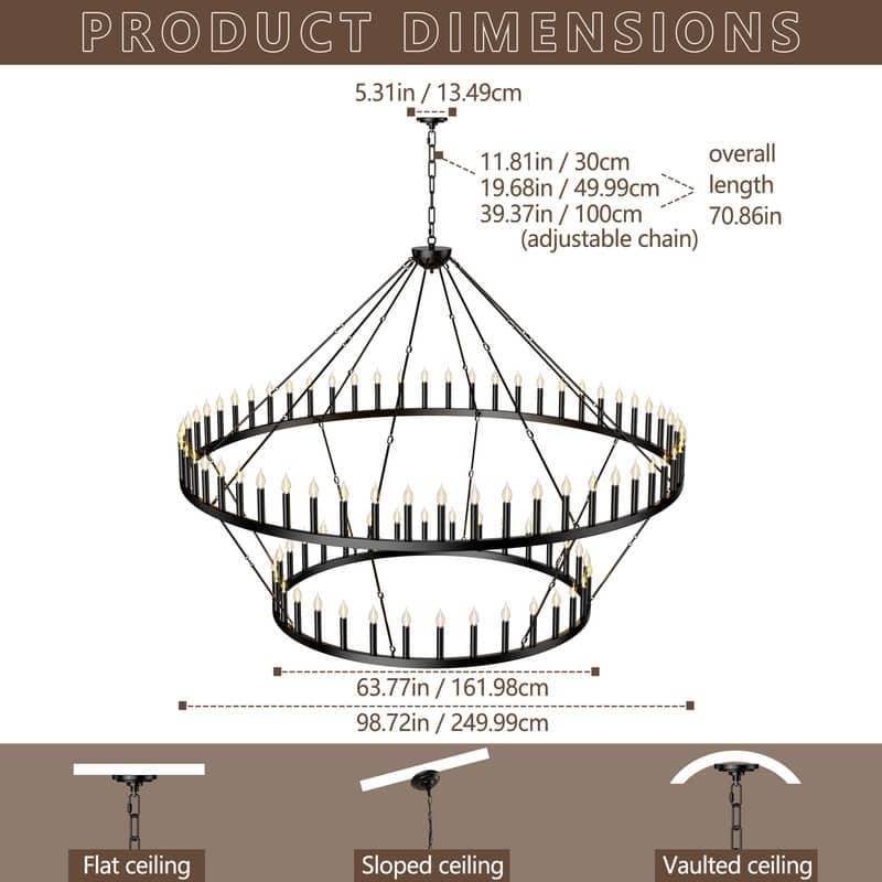 Large Wagon Wheel Chandelier,Round High Ceiling Chandeliers