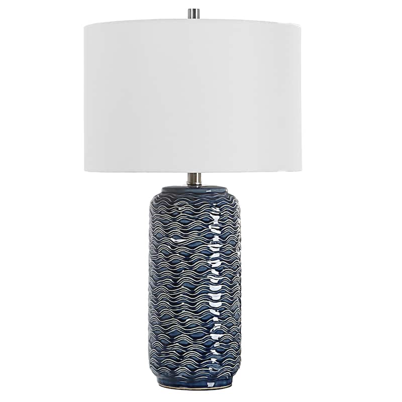 Porch & Den Wave Textured Ceramic Table Lamp