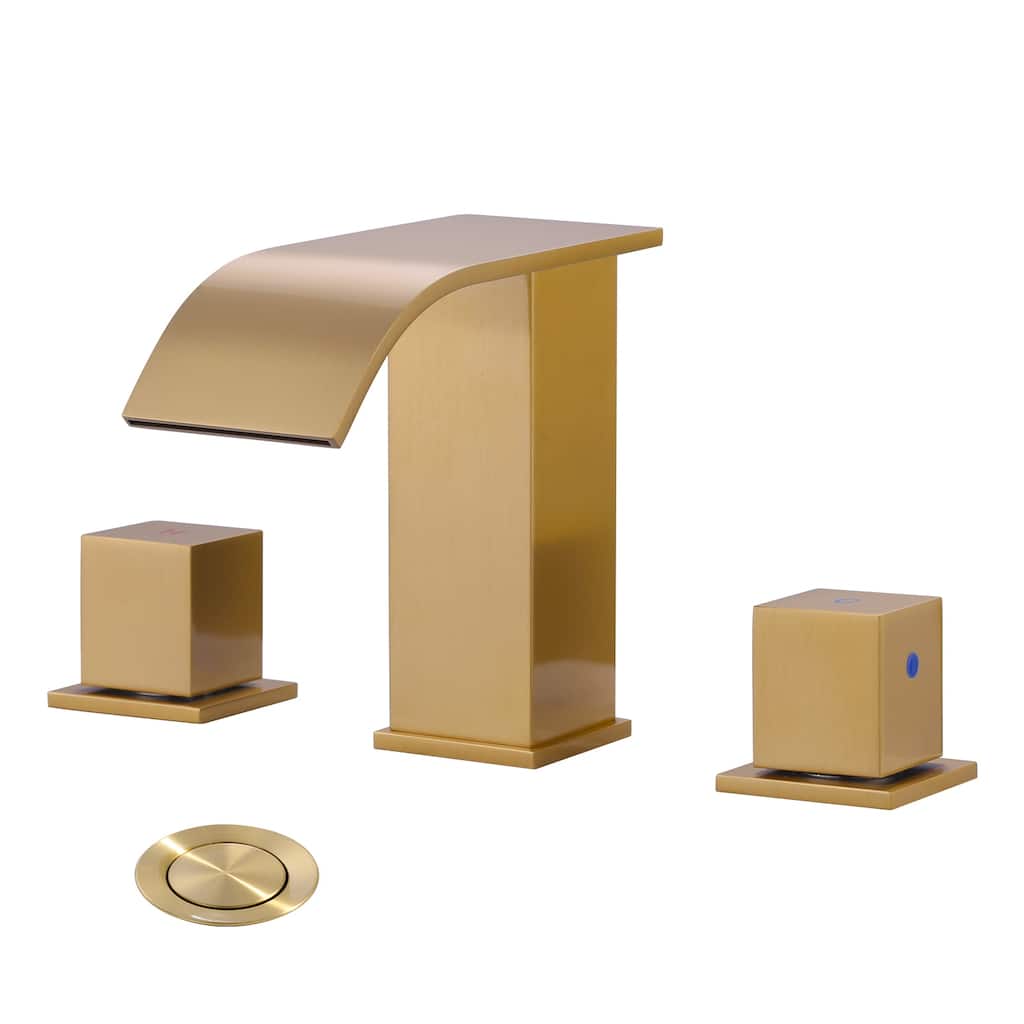 WOWOW 8-inch Two Handle Waterfall Bathroom Faucet