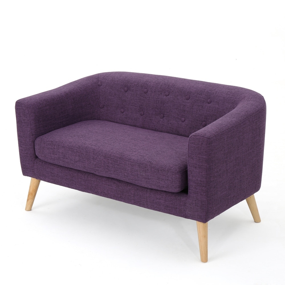 Bridie Mid-Century Fabric Loveseat by Christopher Knight Home