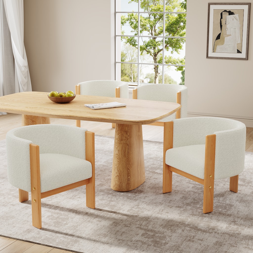 Accent Chair Set of 4 Vanity Chair Side Chair Dining Chair Dressing Chair Kitchen Chair with Wood Legs