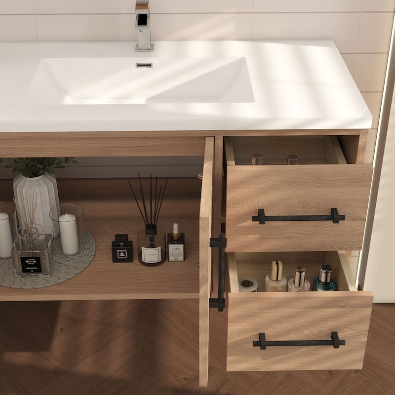 Victoria 84'' Wall-mounted Vanity with Double Reinforced Acrylic Sink - 83.5