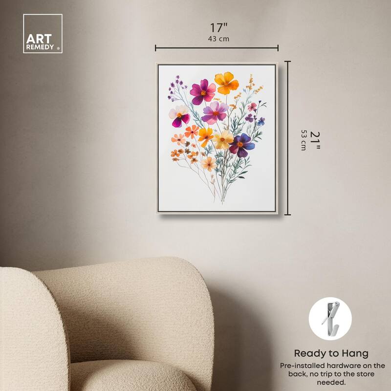 Watercolor Wildflower Canvas by Art Remedy