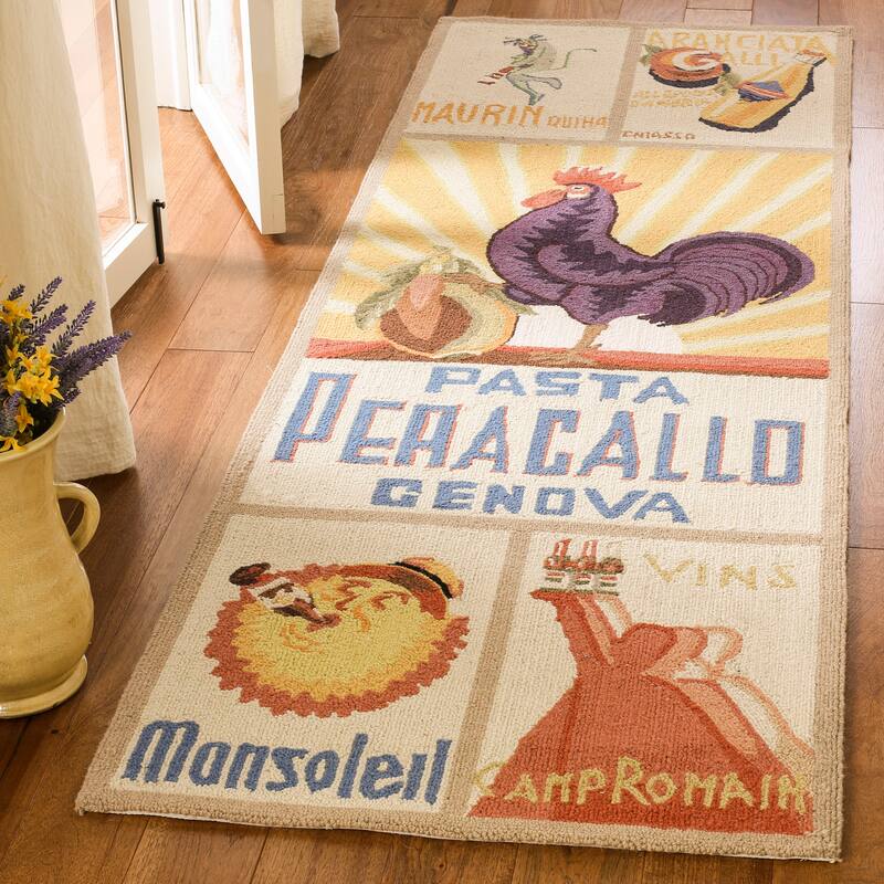 SAFAVIEH Handmade Chelsea Janitza French Country Novelty Wool Rug - 2'6" x 12' Runner - Ivory