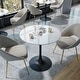 preview thumbnail 16 of 27, Kitchen Dining Table Marble Tabletop Round Modern Sintered Stone Bar Bistro Table