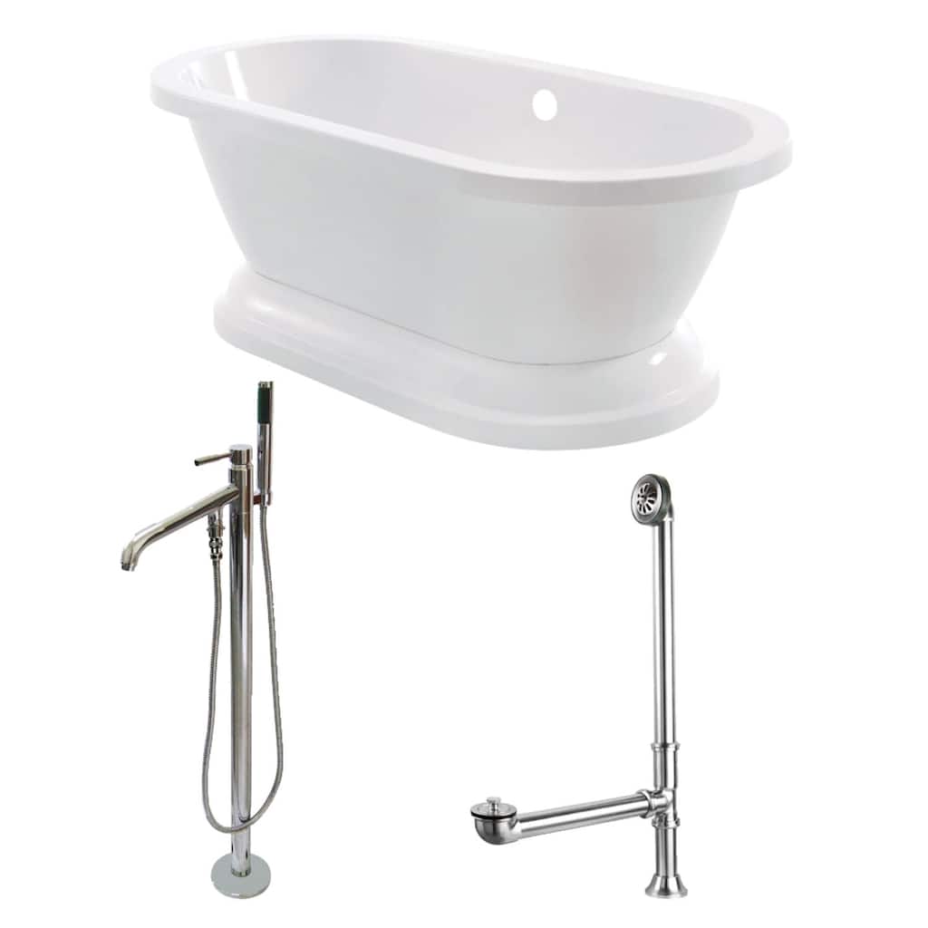 Kingston Brass Aqua Eden 67" Free Standing Acrylic Soaking Tub with